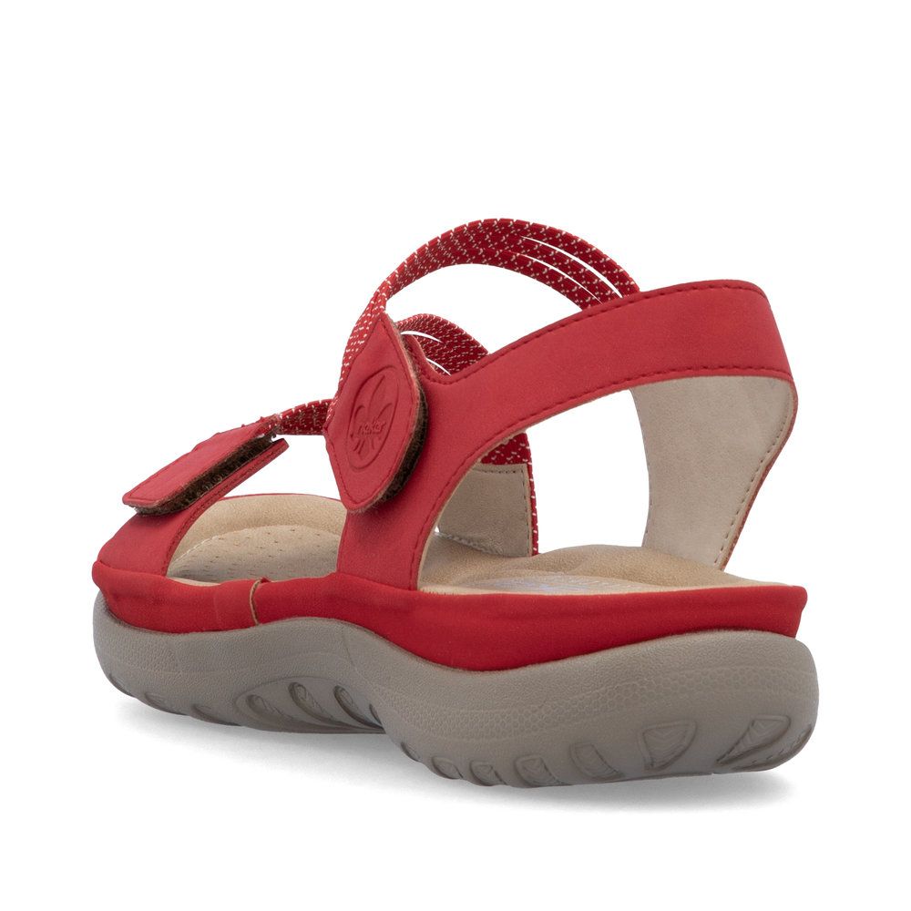 Rieker 64870 Velcro Strap Sandals in Flamme