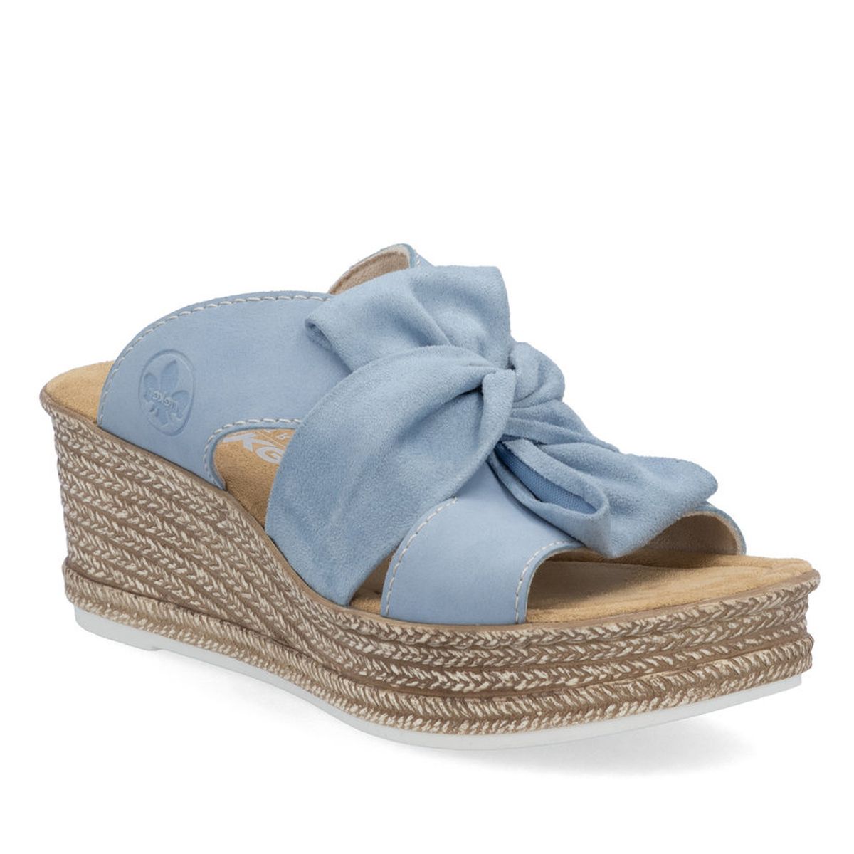 Rieker Morelia Slide Wedge sandal in Aqua blue Style 68789-10