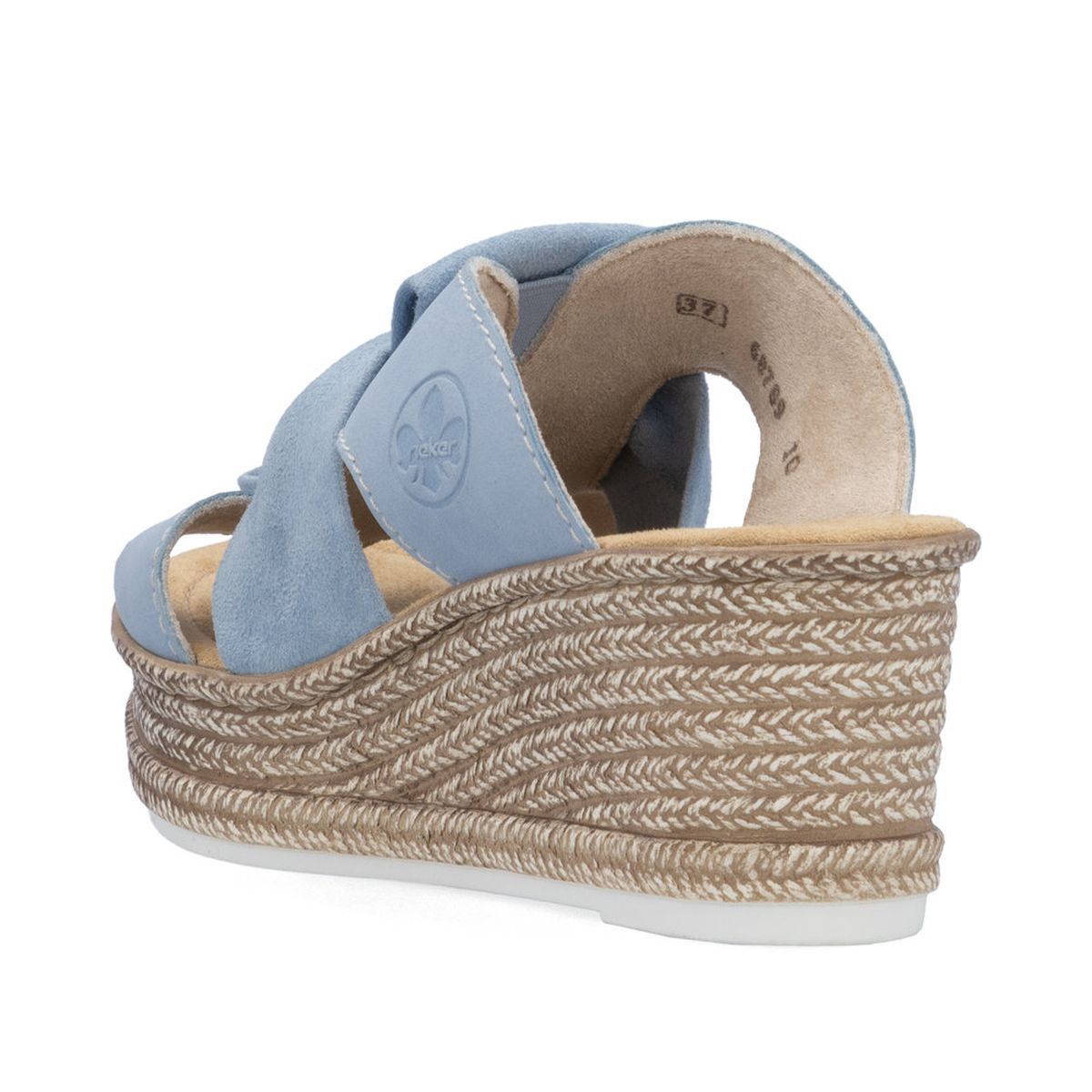 Rieker 68789-10 Women’s Aqua Wedge Mule Sandals – Fashion & Comfort