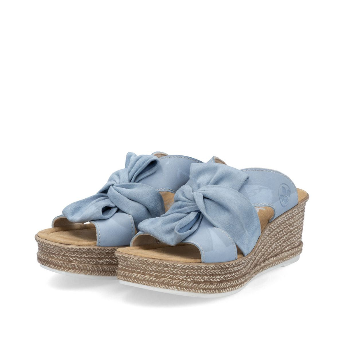 Rieker 68789-10 Women’s Aqua Wedge Mule Sandals – Fashion & Comfort