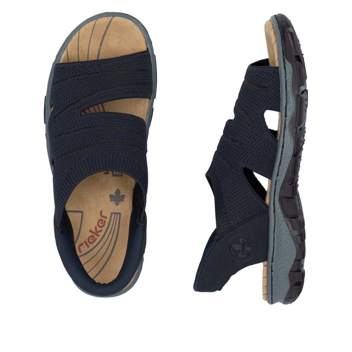 Rieker 68895-14 Women’s Knit Sandals in Black – Lightweight Summer Comfort