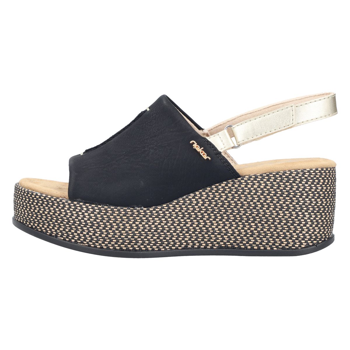 Rieker 69460 Women's Wedge Sandals – Black
