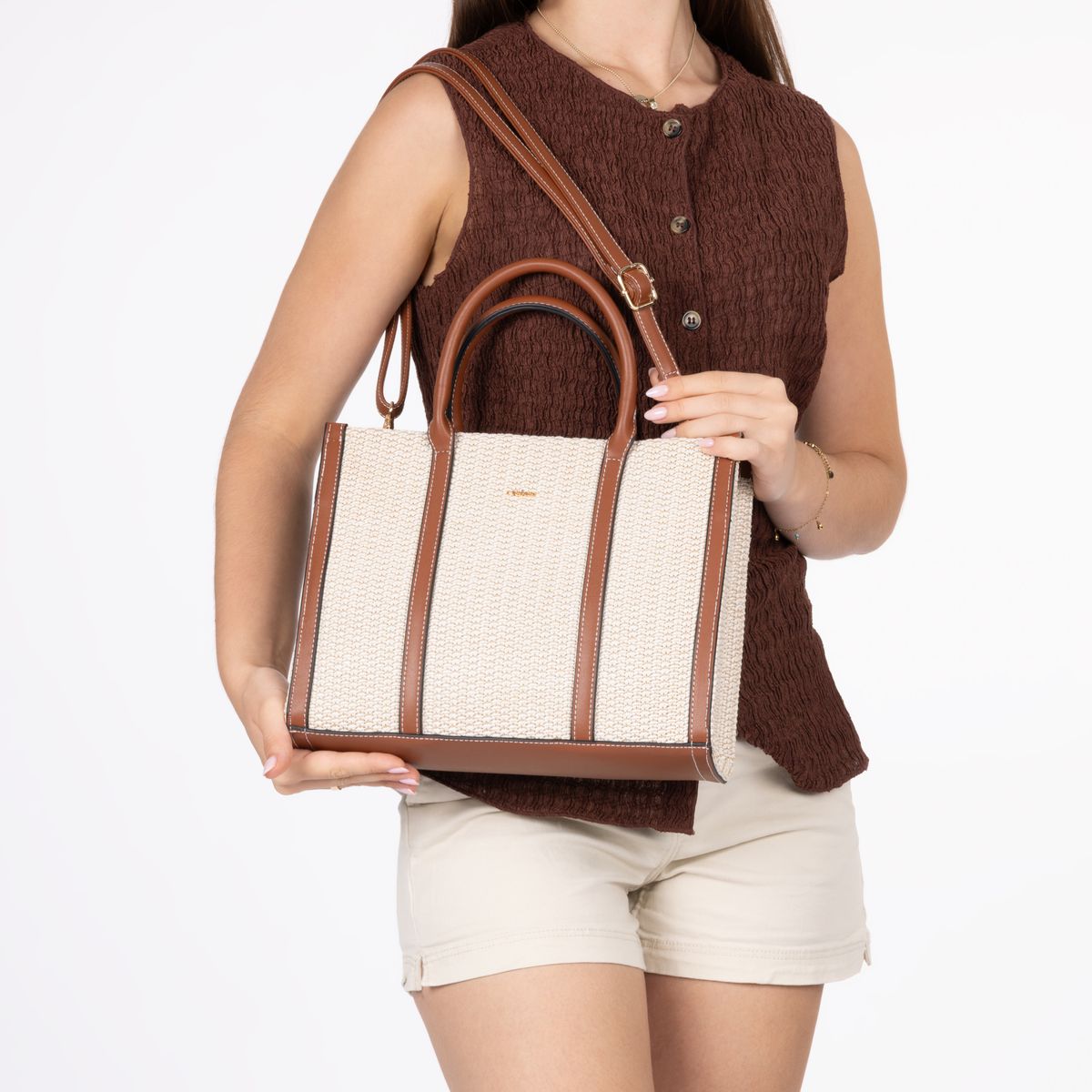 Rieker H1013 Women's Tote Bag - Beige
