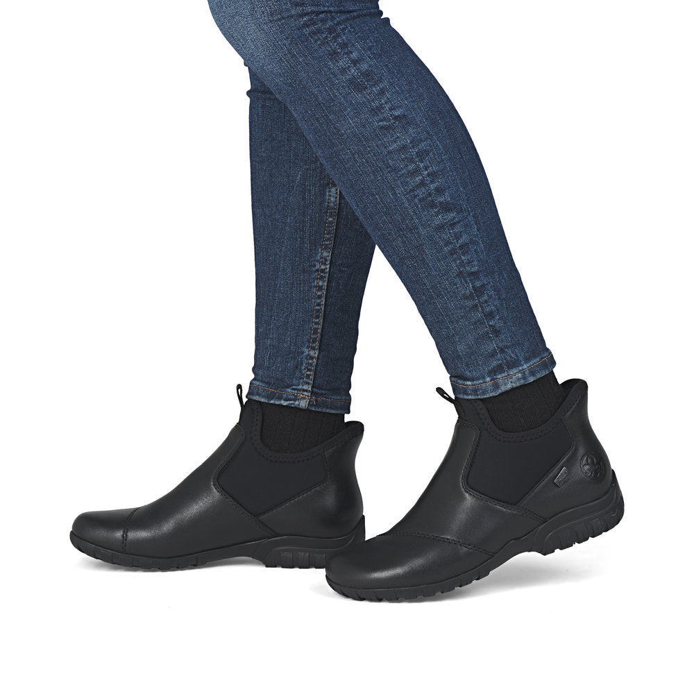 Rieker L4677 Ready to Go Ankle Boots in Black