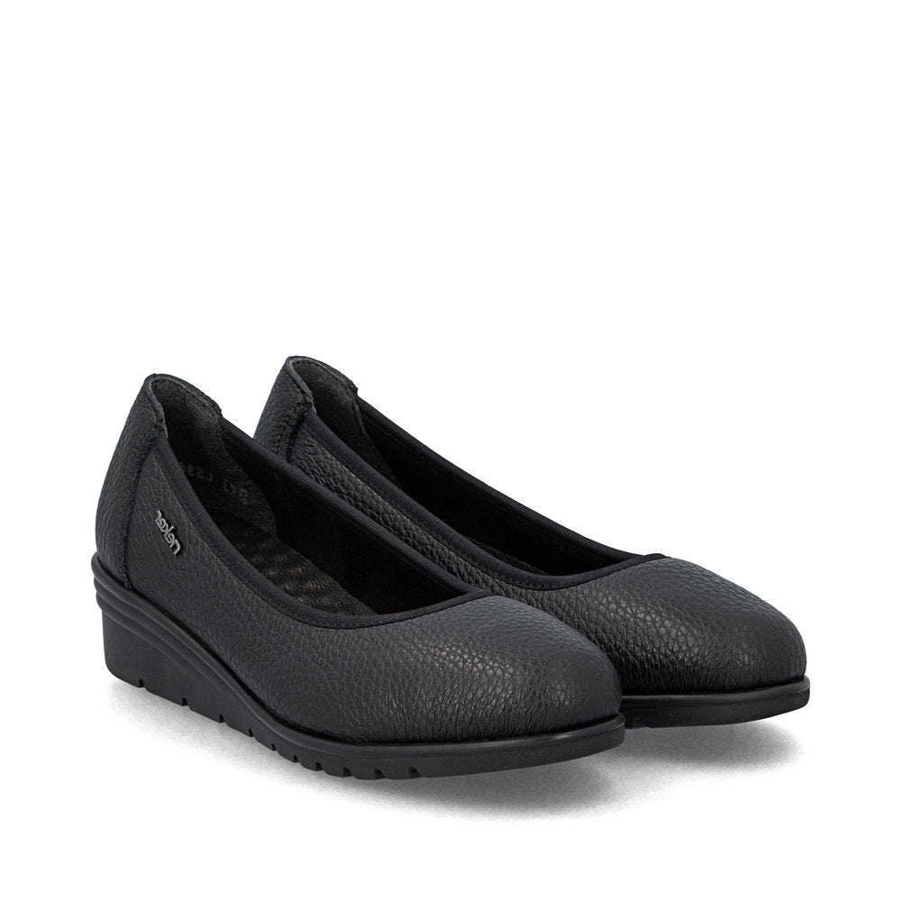 Rieker L5360 Dress Slip On Ballerina in Black