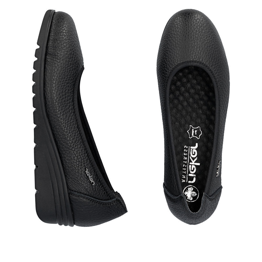 Rieker L5360 Dress Slip On Ballerina in Black