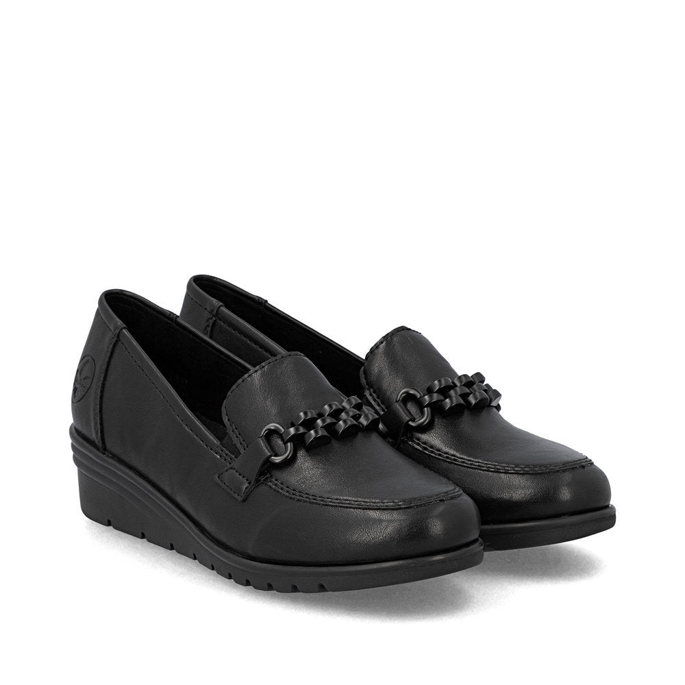 Rieker L5361 Dress Slip On Loafer in Black
