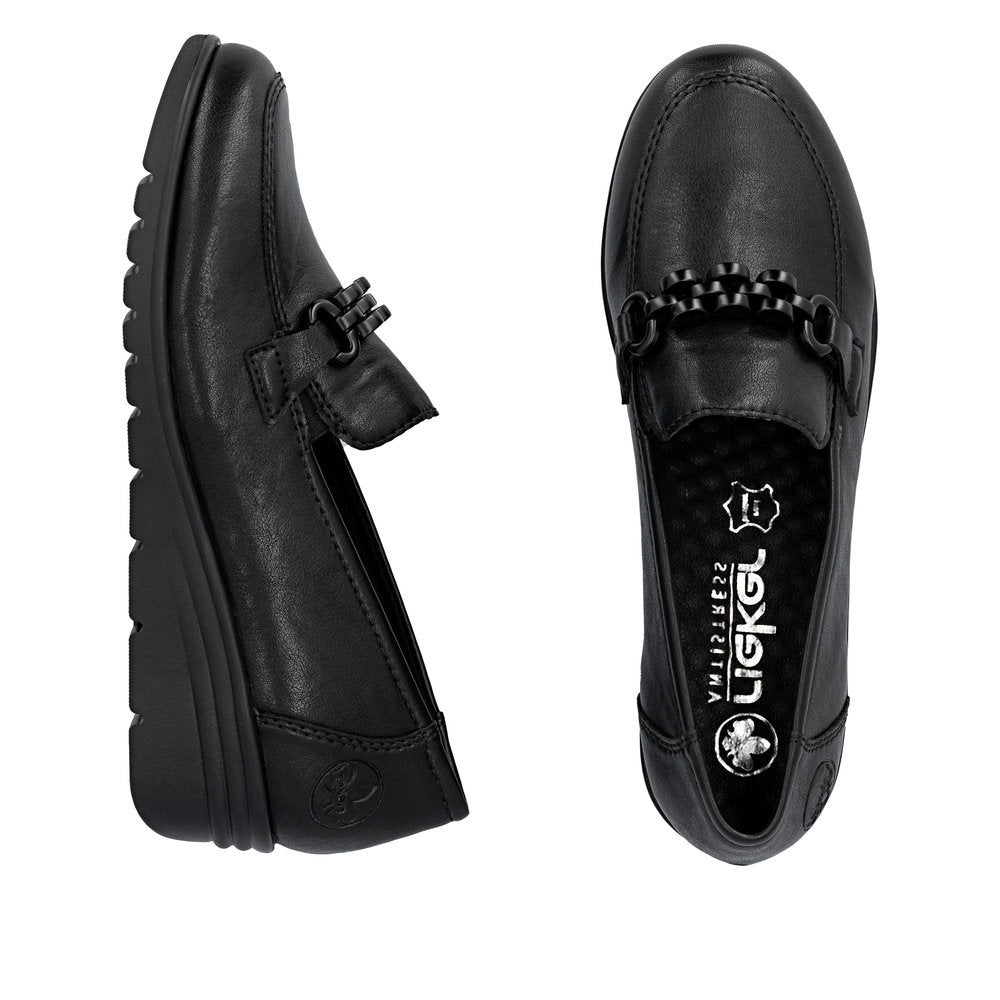 Rieker L5361 Dress Slip On Loafer in Black