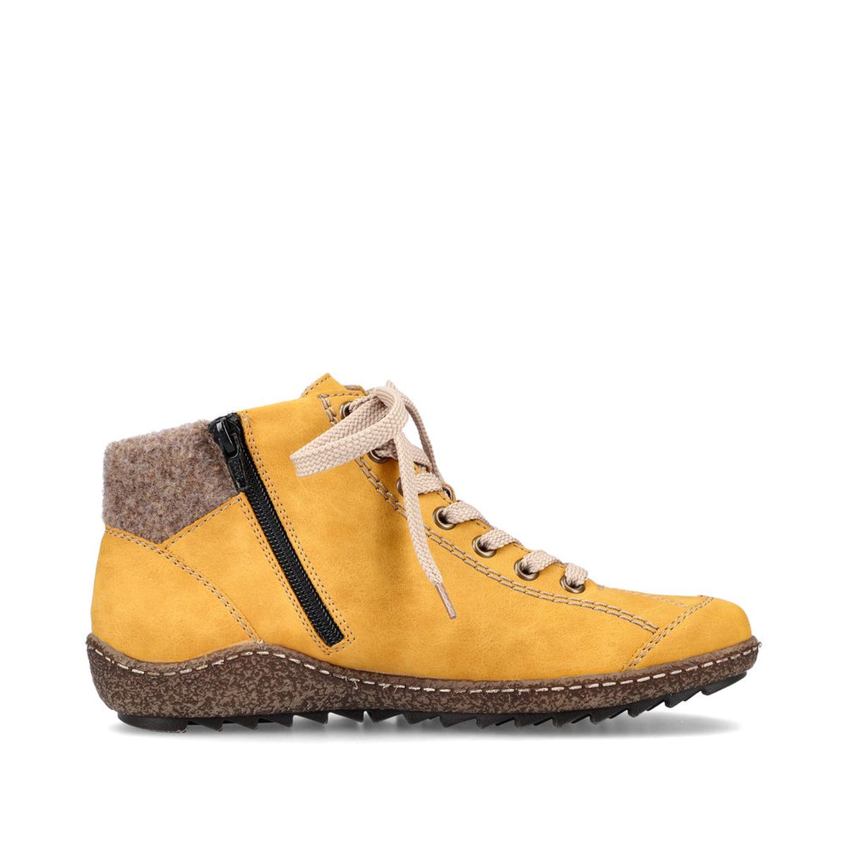 Rieker L7543 Women's Zip Up Boots in Yellow
