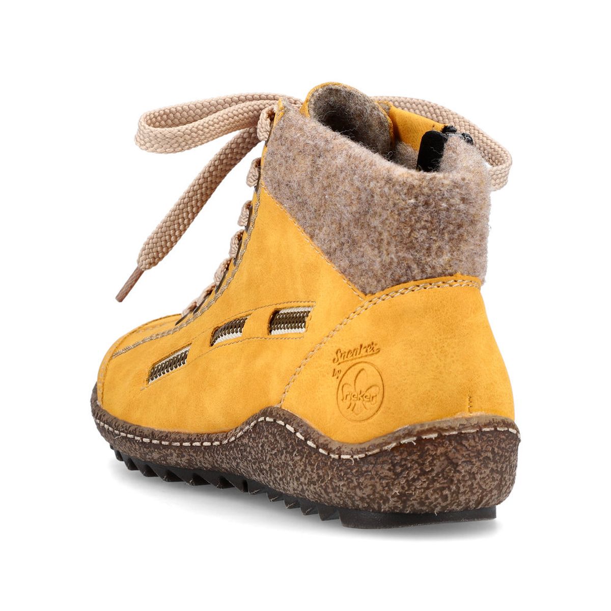 Rieker L7543 Women's Zip Up Boots in Yellow