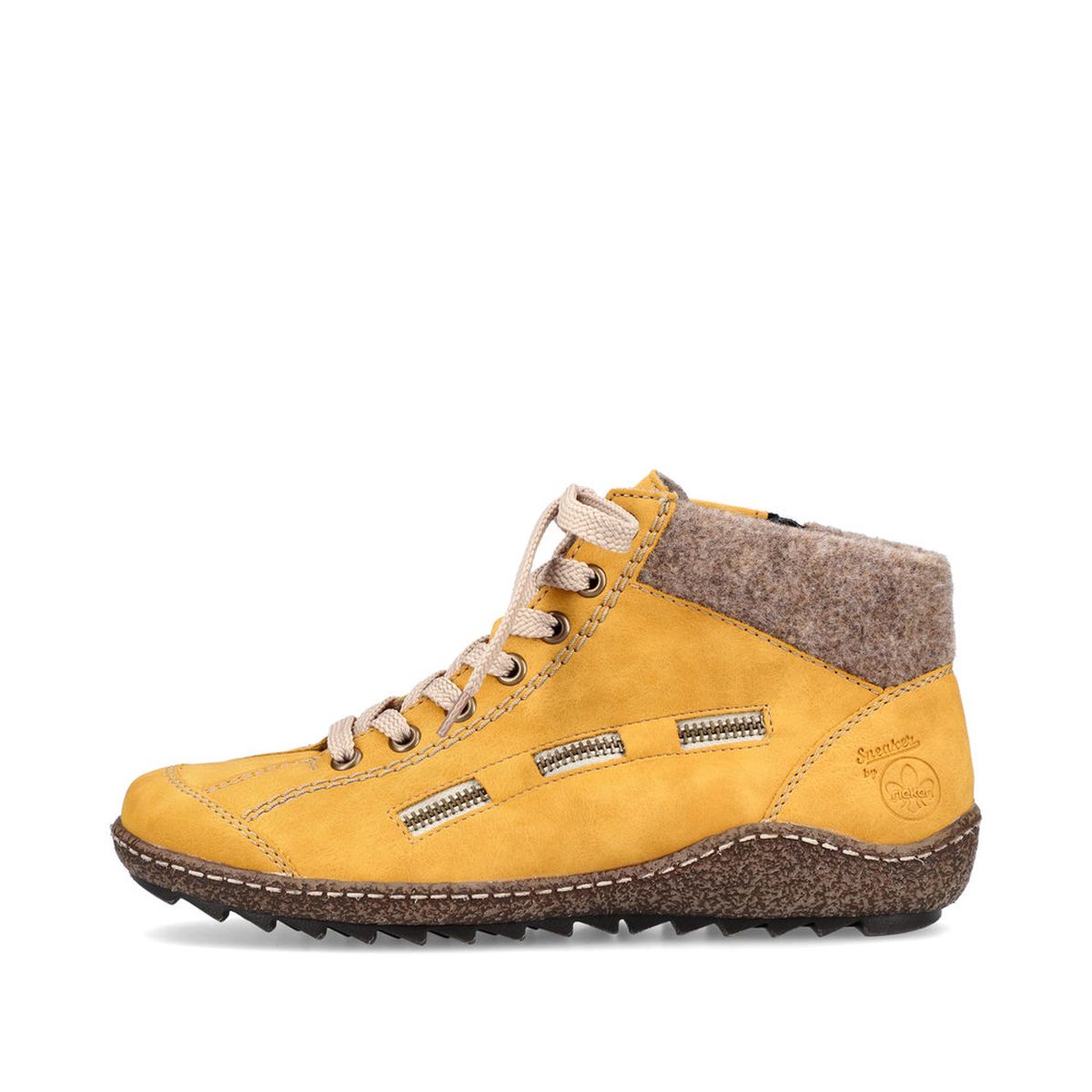 Rieker L7543 Women's Zip Up Boots in Yellow