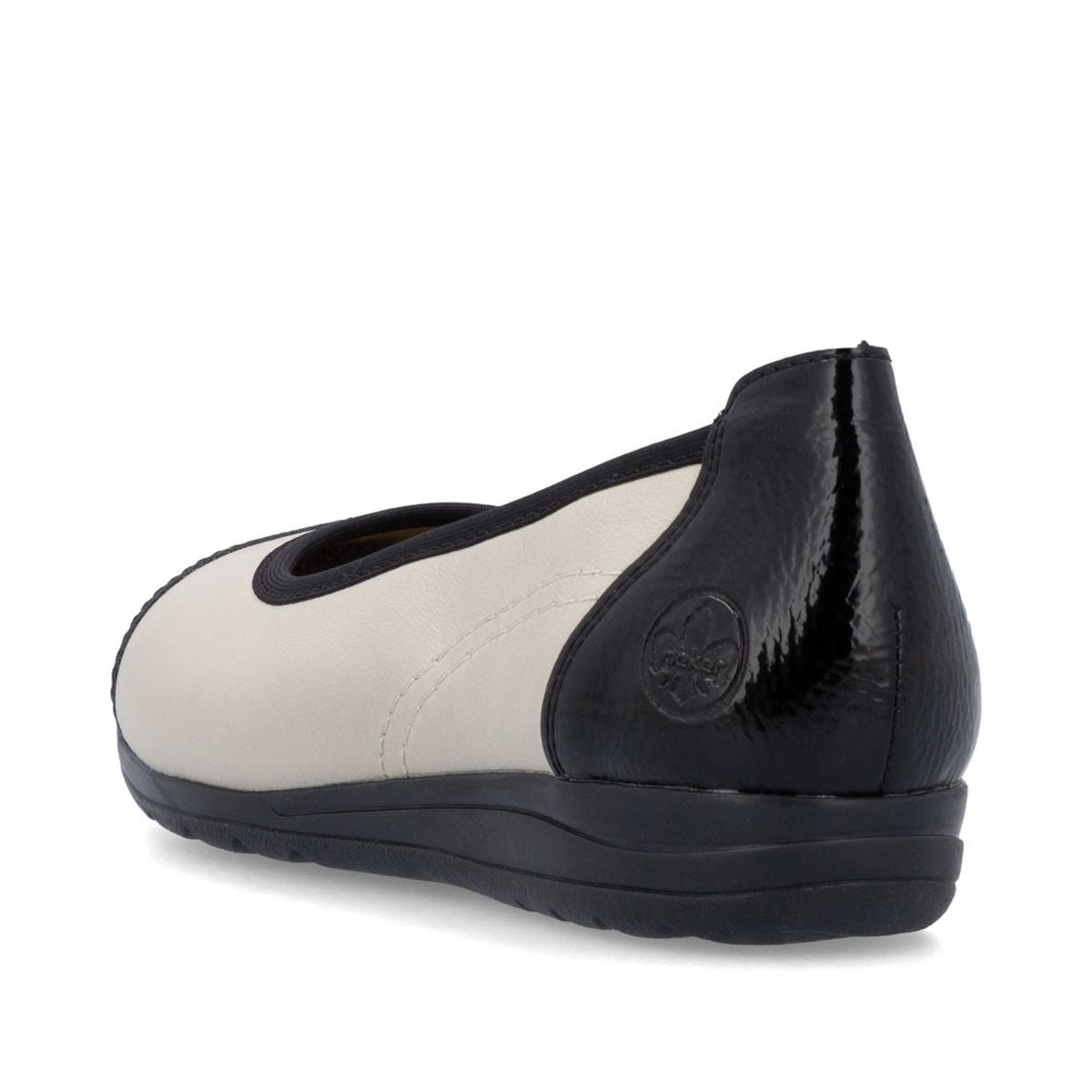 Rieker L9351-80 Women's Two Tone Ballerina Largo Black/Cream