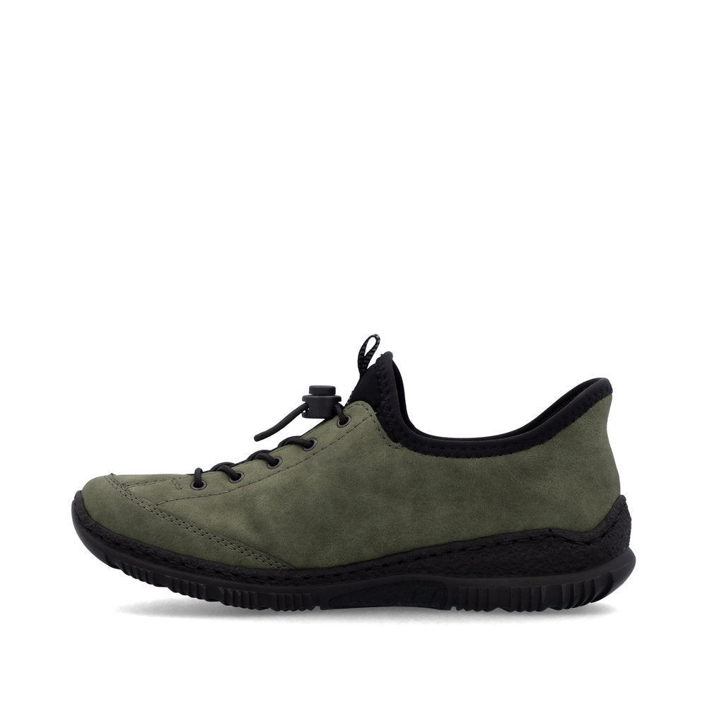 Rieker N3267 Women's Ready to Go Sneaker in Green