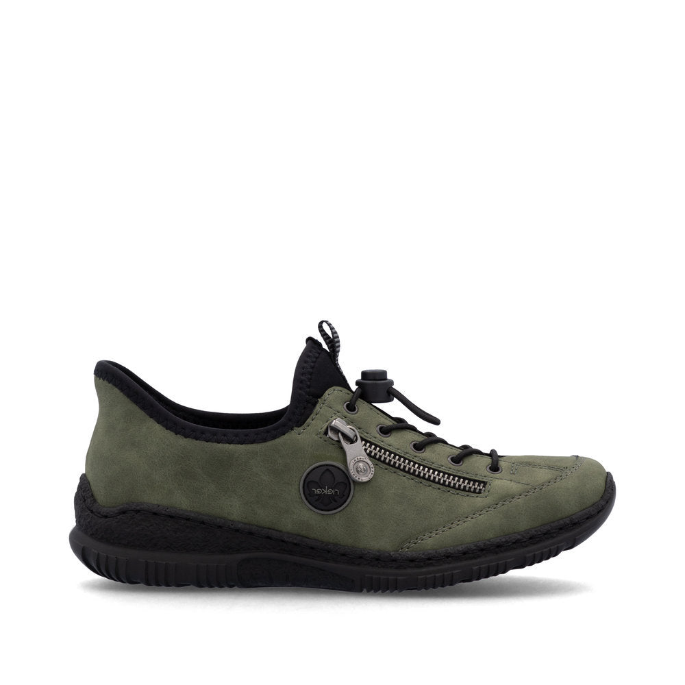 Rieker N3267 Women's Ready to Go Sneaker in Green