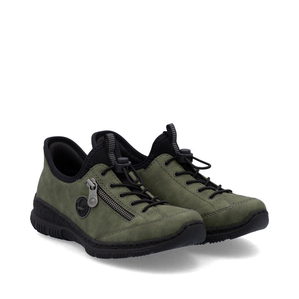 Rieker N3267 Women's Ready to Go Sneaker in Green
