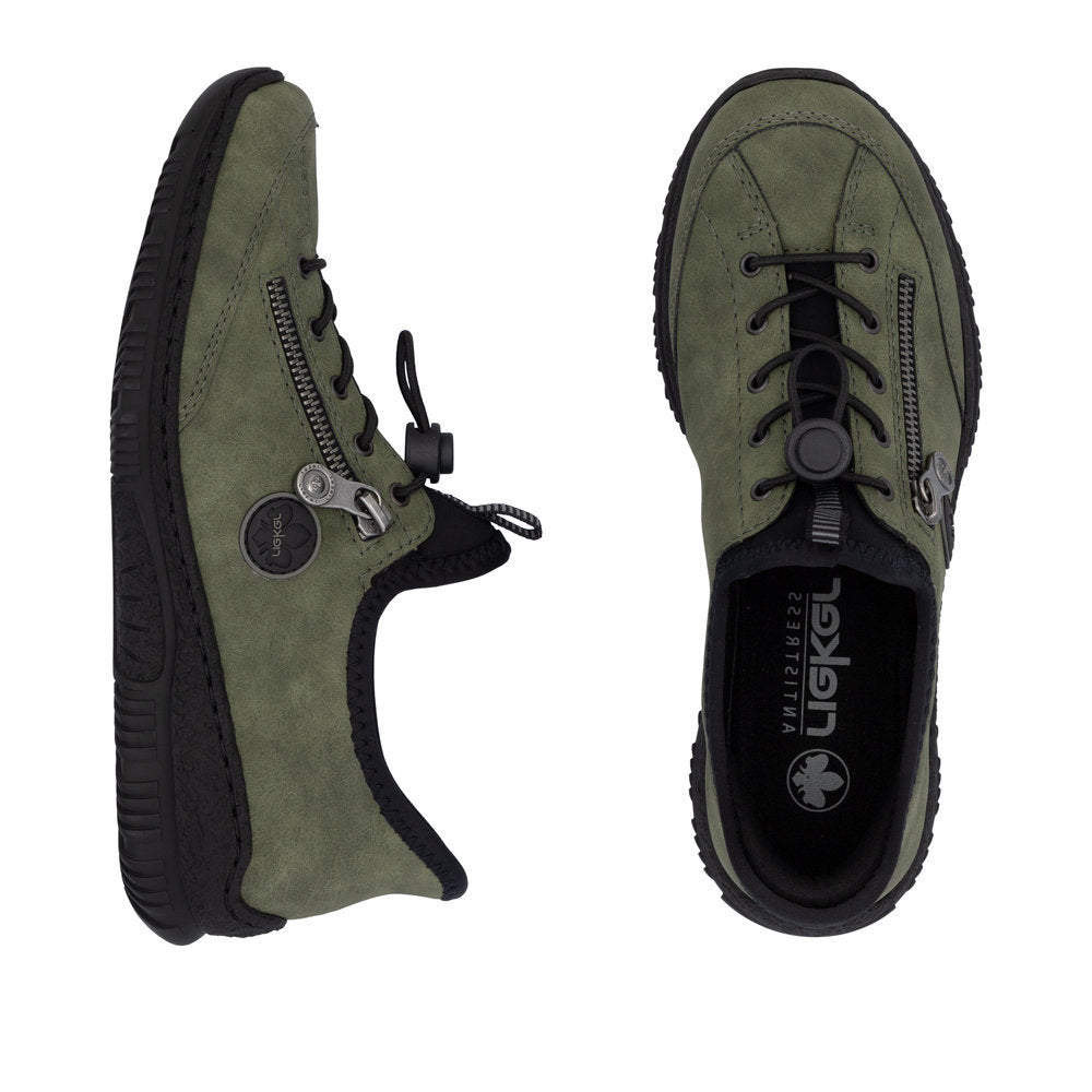Rieker N3267 Women's Ready to Go Sneaker in Green