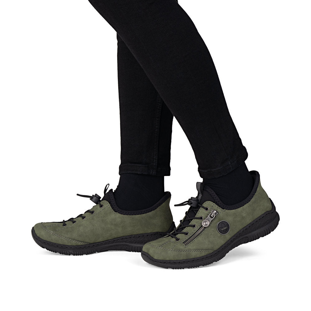 Rieker N3267 Women's Ready to Go Sneaker in Green