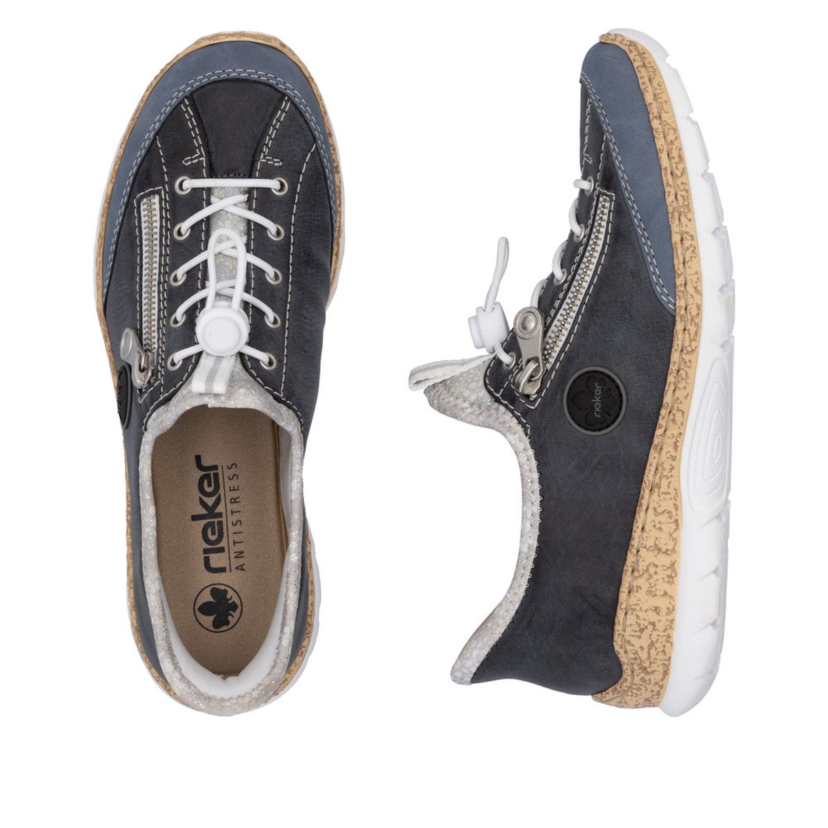 Rieker N42F2-14 Nabukino Ready to Go Shoe in Blue