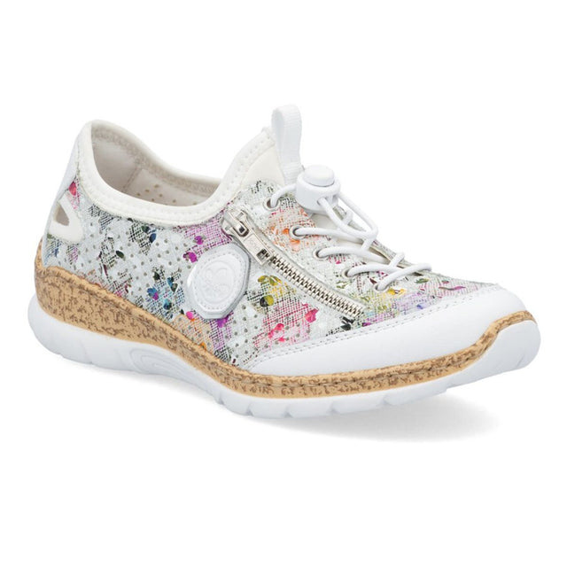 Rieker N42V1-90 Alburi slip-on floral sneaker with MemoSoft footbed