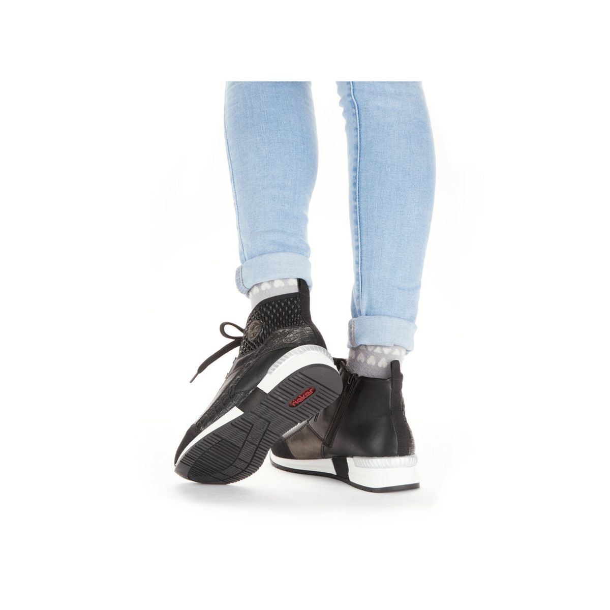 Rieker N7640 Women's Short Boots in Black