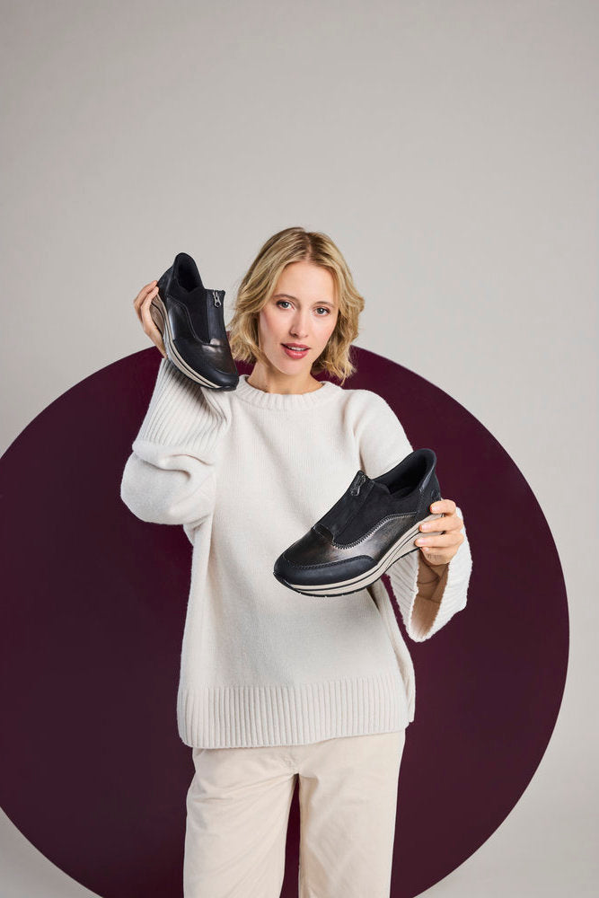 Rieker N9553 Ready to Go Sneakers in Black