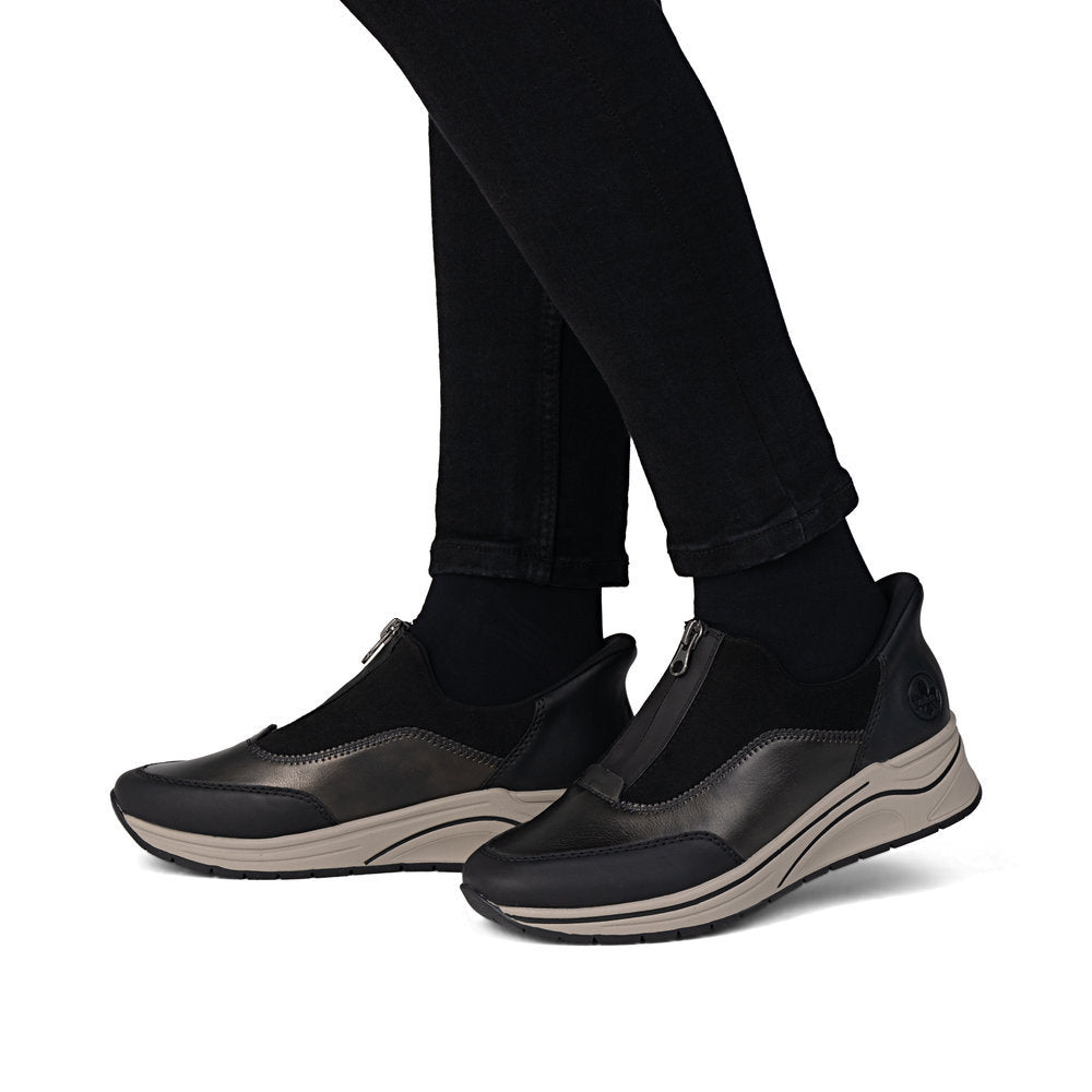 Rieker N9553 Ready to Go Sneakers in Black