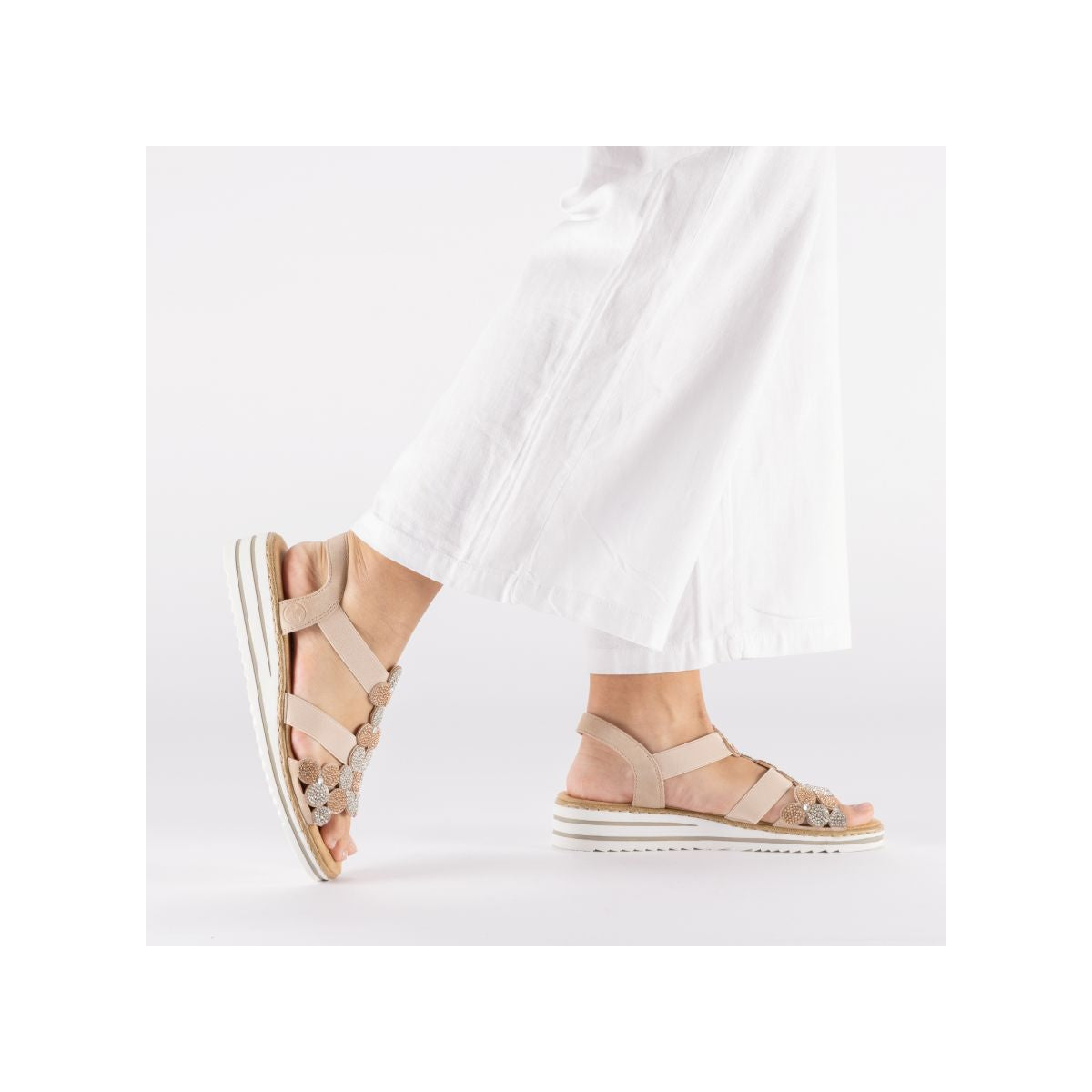Rieker V0613 Women's Sandals in Pink