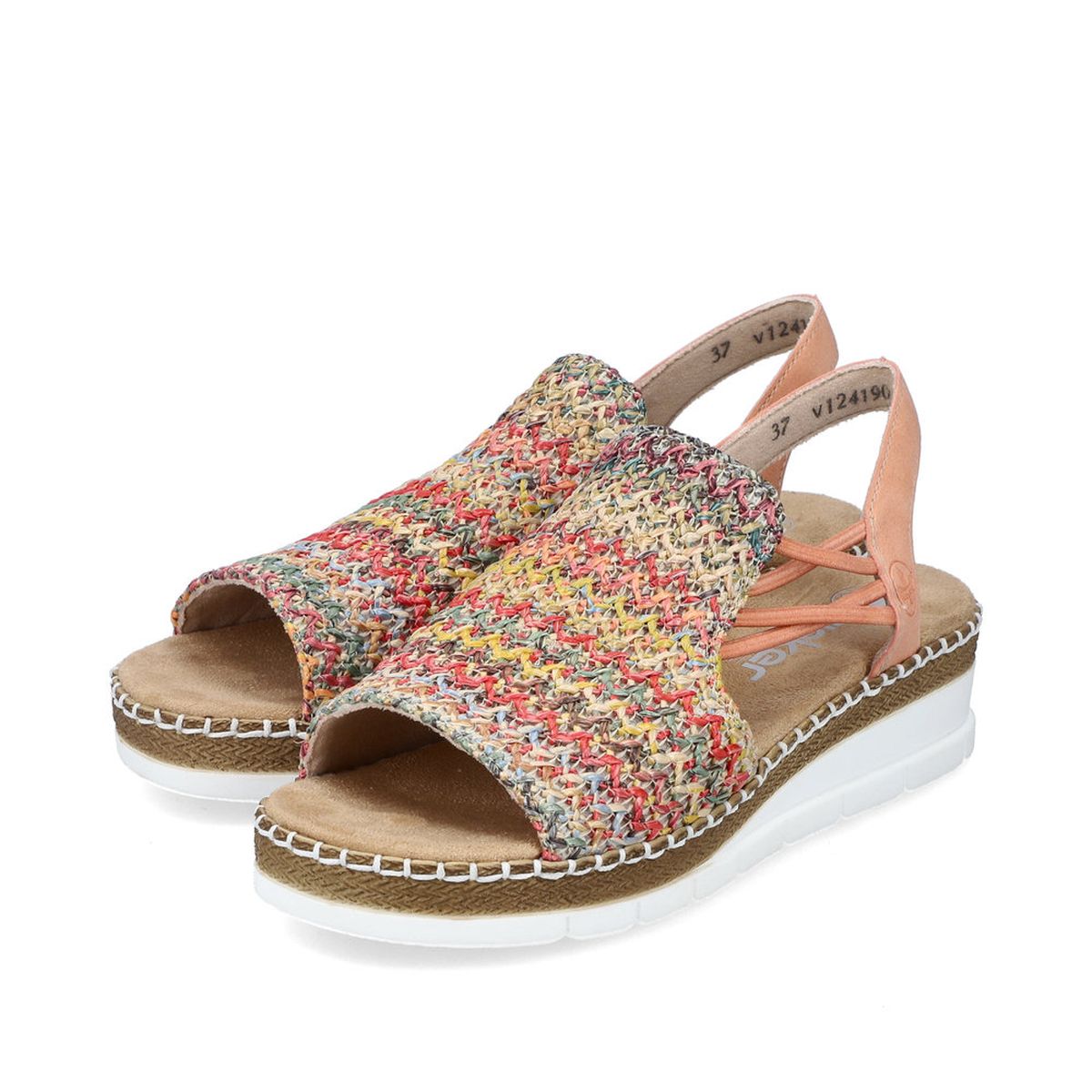 Rieker V1241-90 Flechtana Multi Wedge Sandals