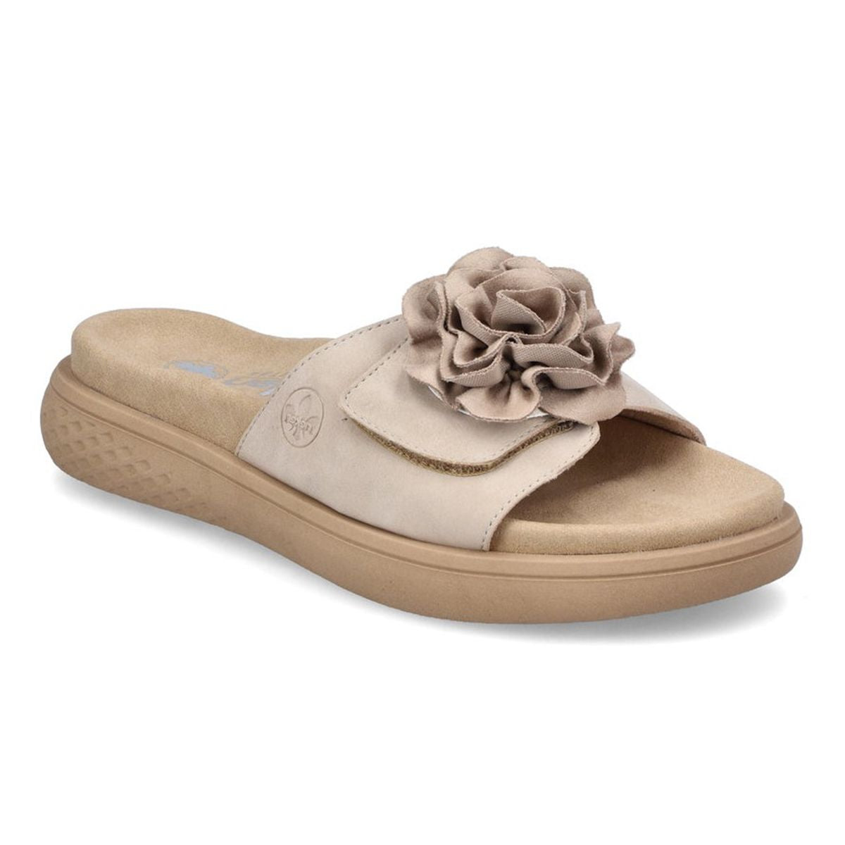 Rieker style #V1562-62 is a beautiful soft slide with an adjustable upper.
