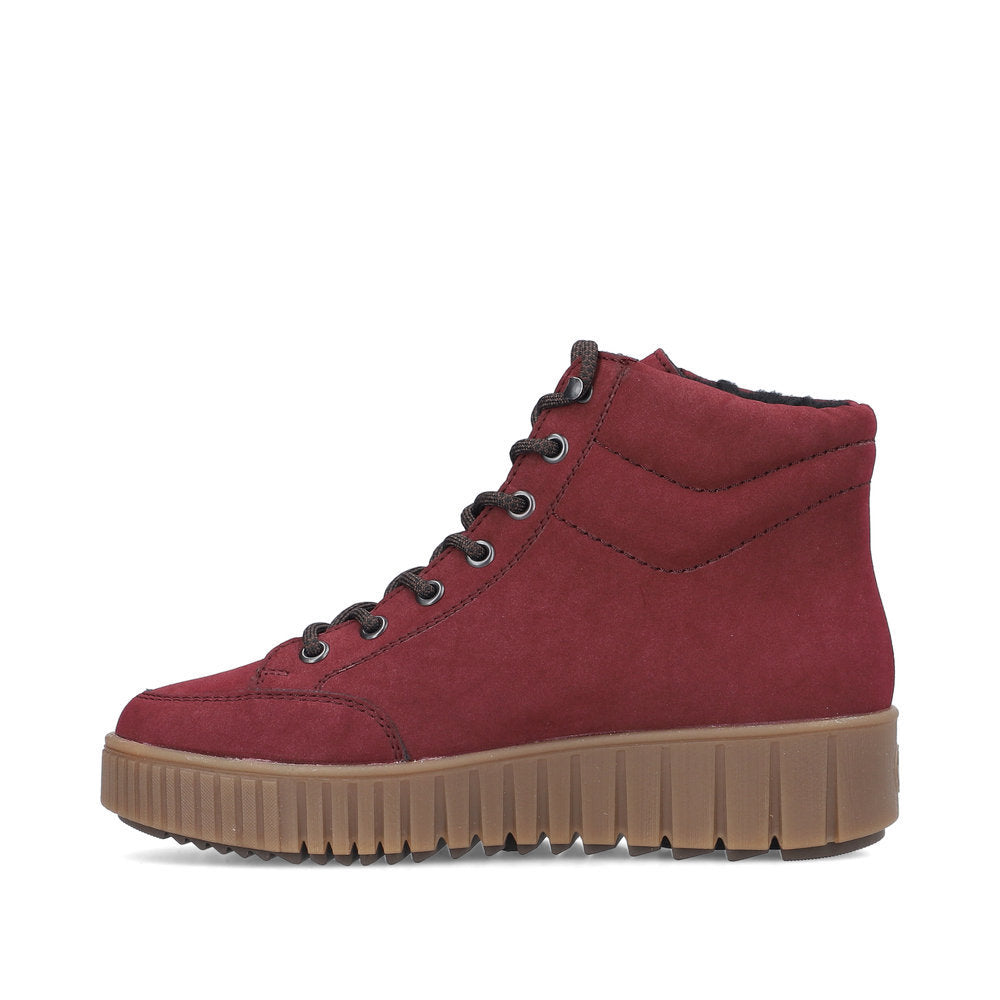 Rieker Y6104 Lace Up Boots in Red