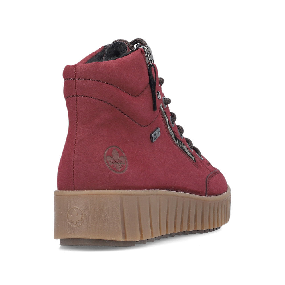 Rieker Y6104 Lace Up Boots in Red