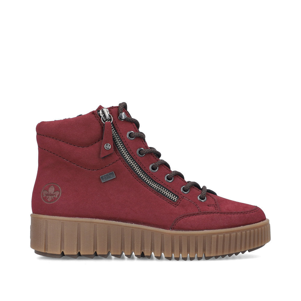 Rieker Y6104 Lace Up Boots in Red