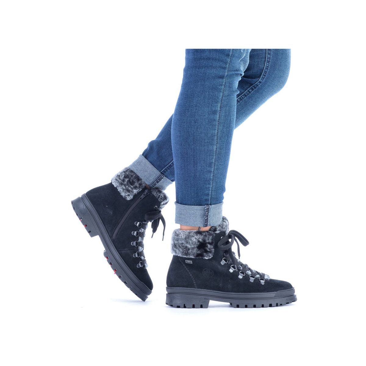 Rieker Z5420 Women's Lace Up Boots in Black