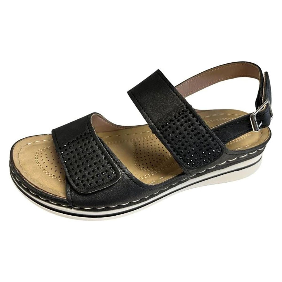 Romika Esther 01 Adjustable Strap Sandal in Black