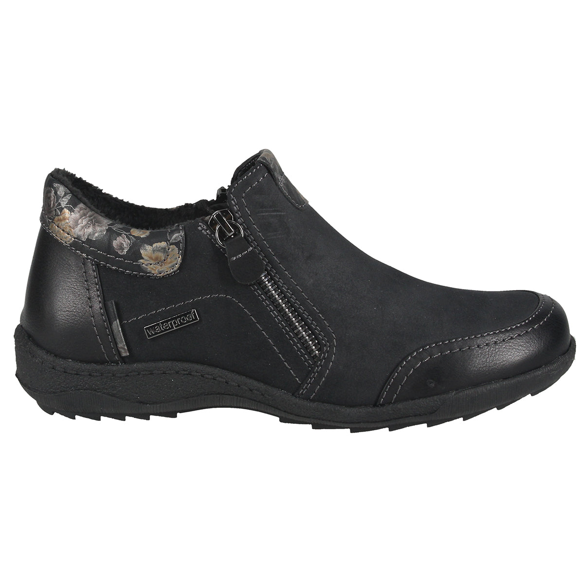 Romika Ellie 01 Side Zip Casual Waterproof Shoe in Black