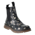 Romika Peyton 05 women's black multi floral waterproof ankle boot with a side zipper. Product ID: 769525-101.