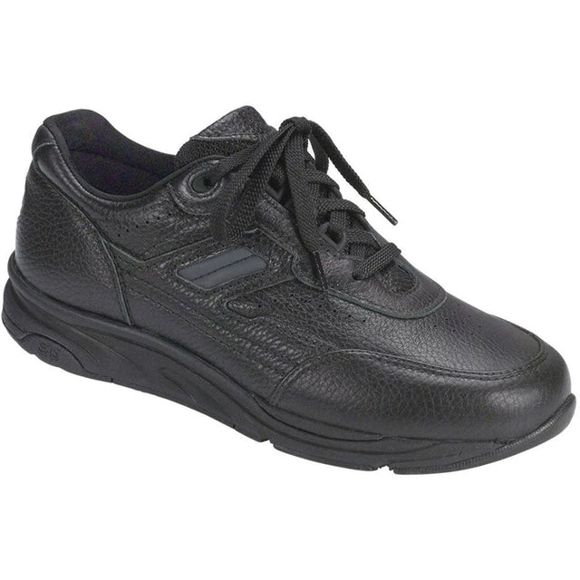 SAS Tour women’s lace-up sneaker in black with smooth leather upper, cushioned CoolStep™ footbed, and durable rubber outsole for stability and comfort. Style #21000-13