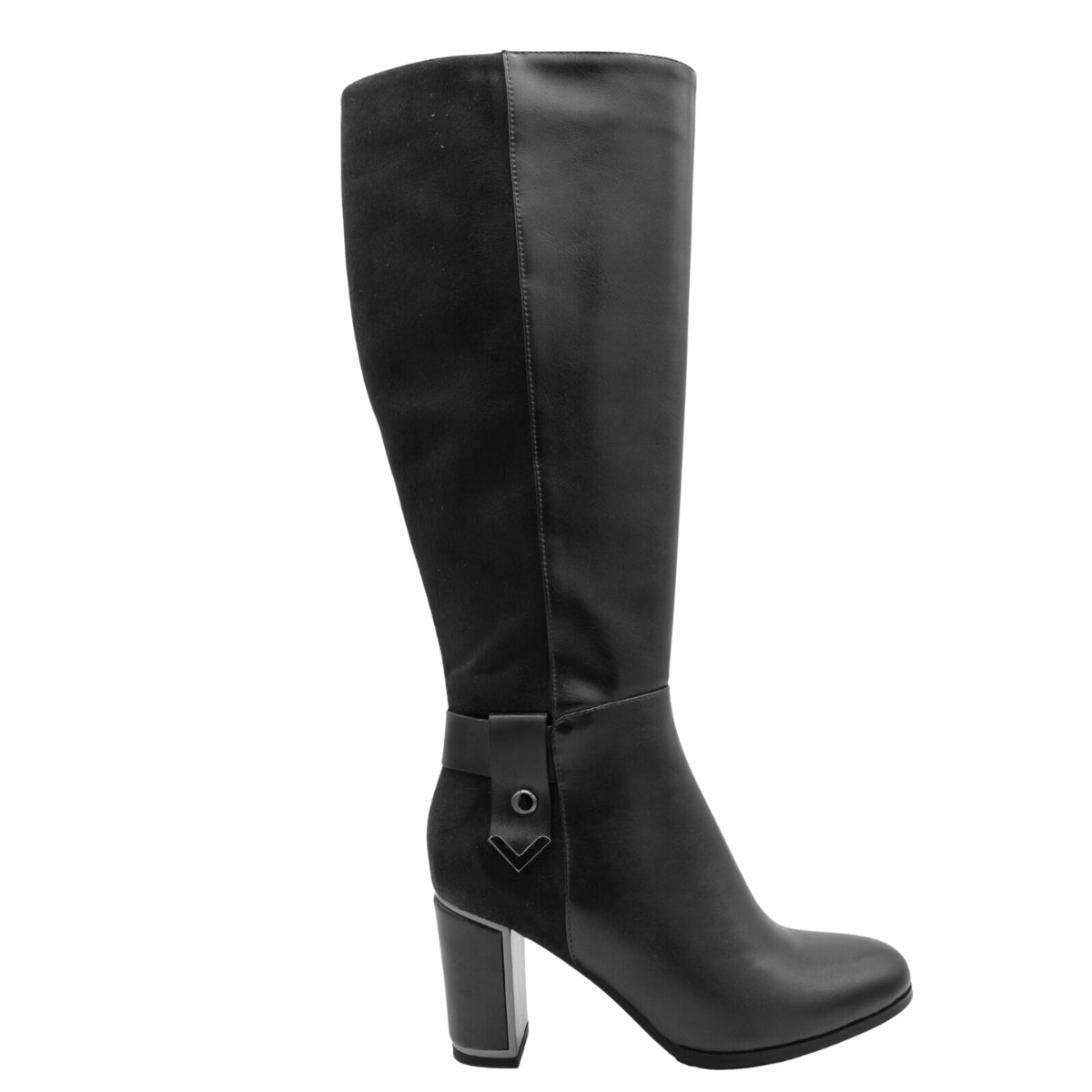 F3253 Side Zip High Boot in Black