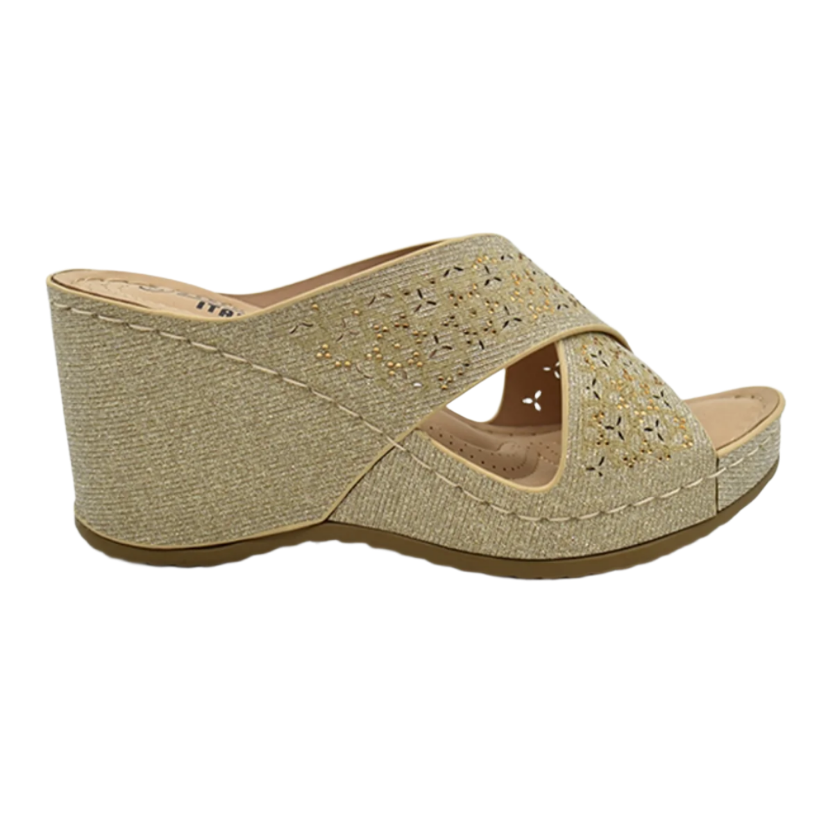 S5598 Glitter Wedge Dress Sandal