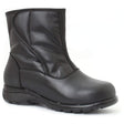Toe Warmers Claire black waterproof women’s winter boot with extra-depth fit and Wide widths. Great for hard to fit feet.