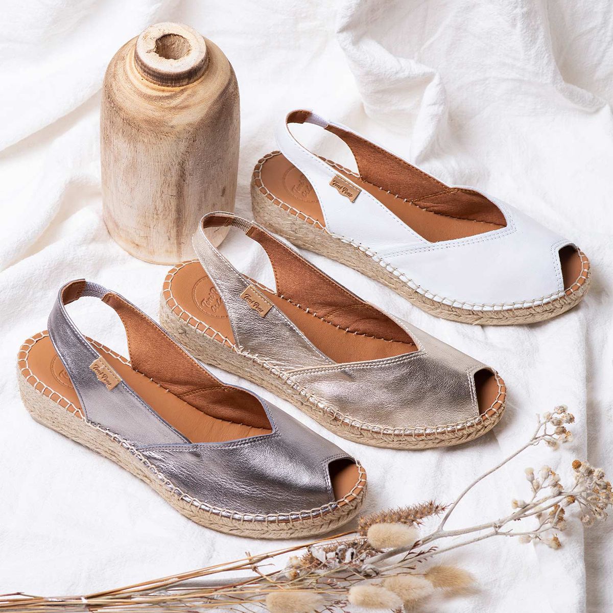 Toni Pons Bernia Women's Wedge Espadrilles in Platinum