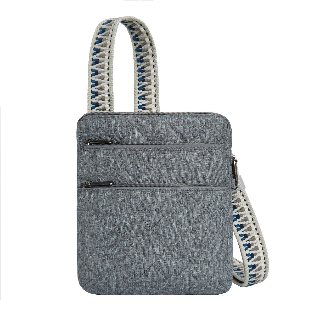 Boho-Inspired Anti-Theft Bag by Travelon, Slim Design in grey– Style, Security, and Functionality
