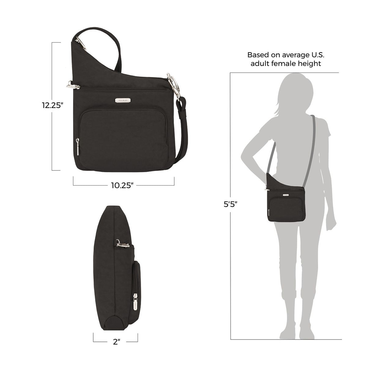 Anti-Theft Essentials North/South Asymmetric Crossbody