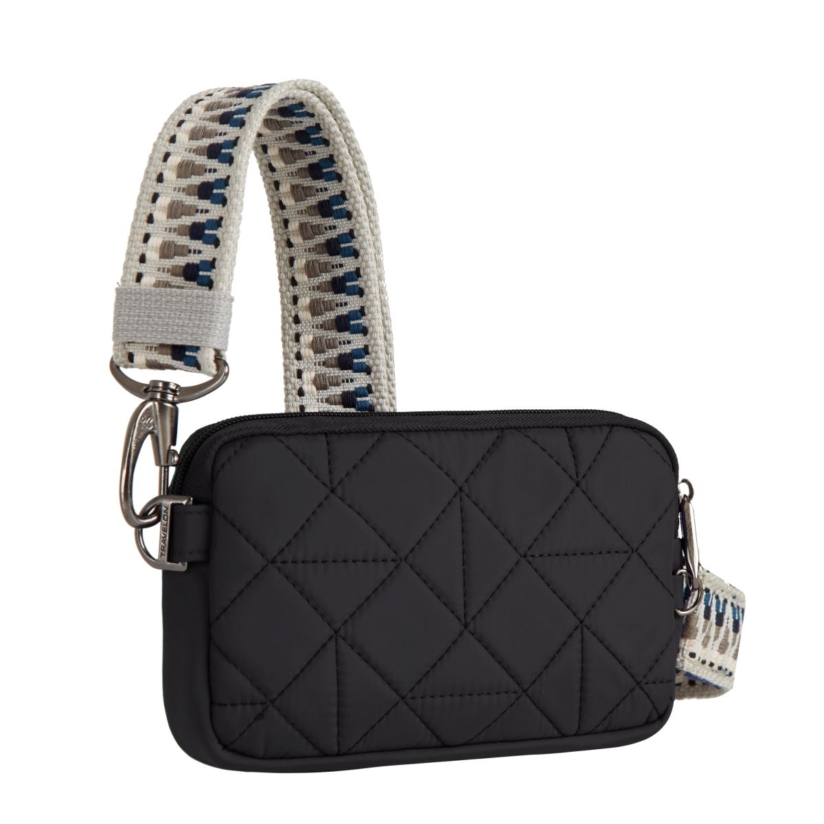 Travelon Women's Anti-Theft Boho Phone Sling in Black. Anti-theft, adjustable strap, and lockable zippers. Style: 43622-501