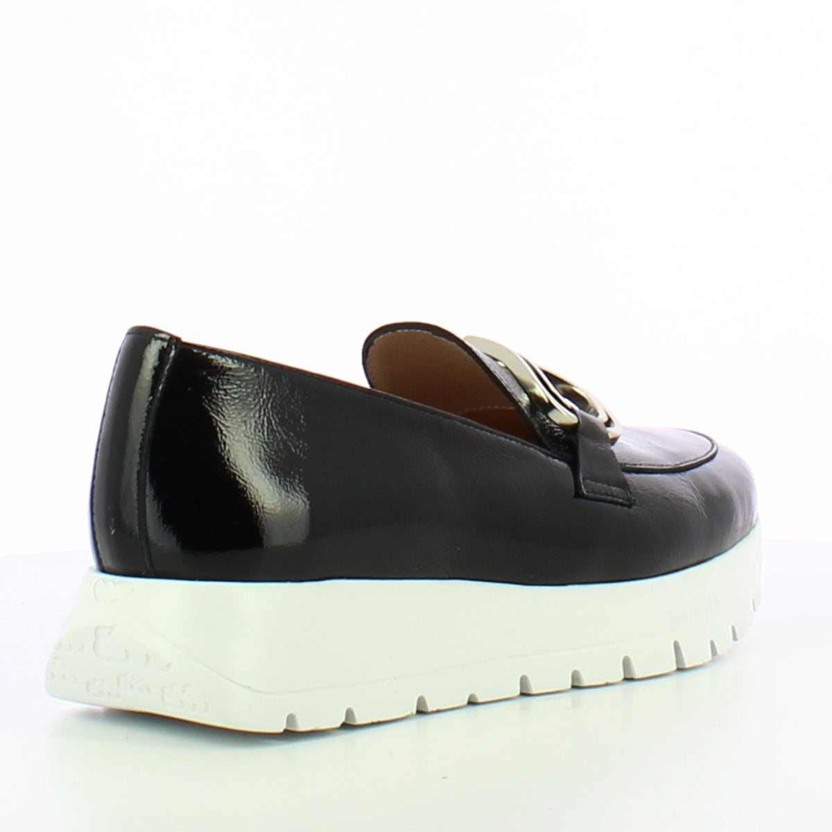 Wonders A-2462 Platform Loafer in Black Patent