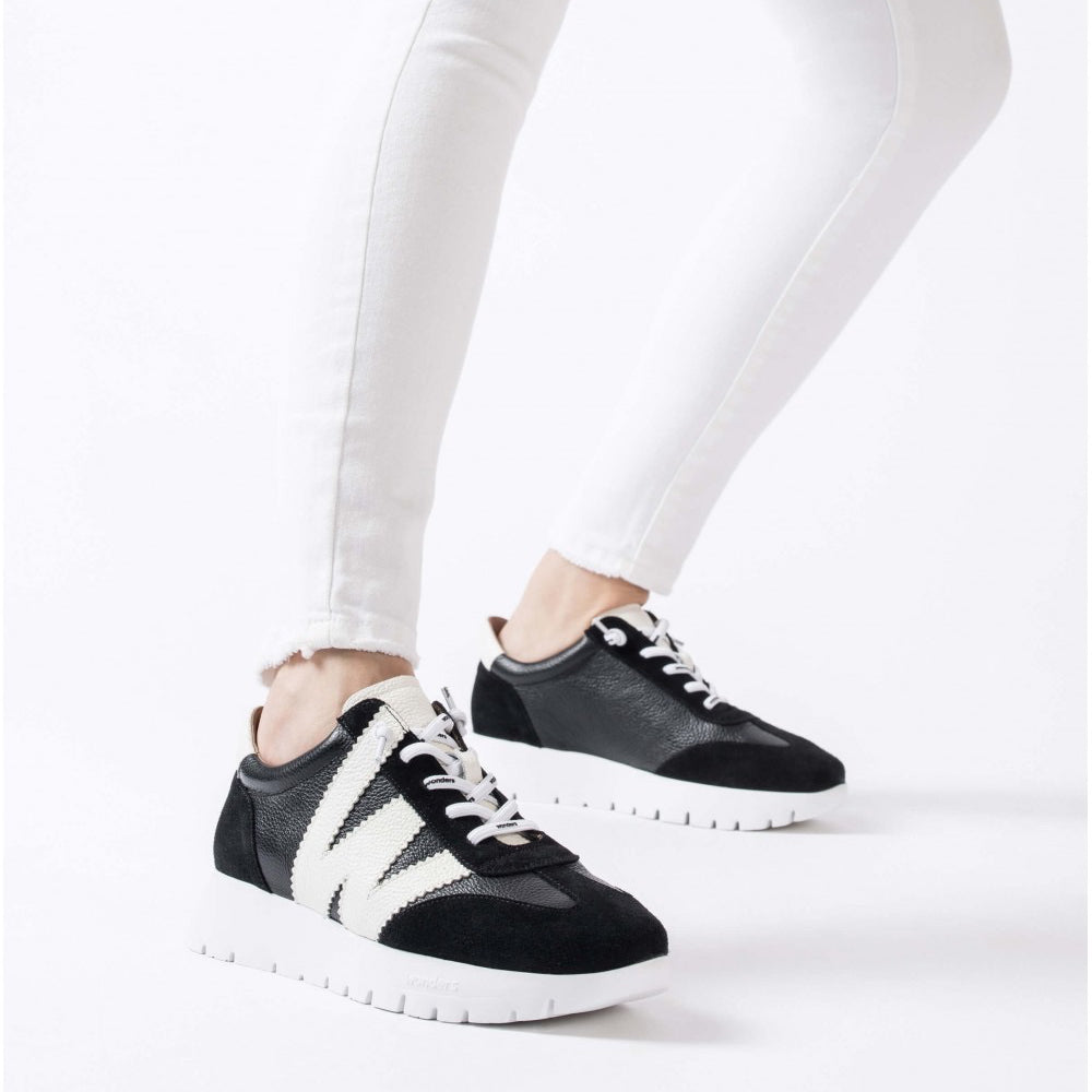 Wonders A-2476 Women's RACER Sneaker in Navy Blue