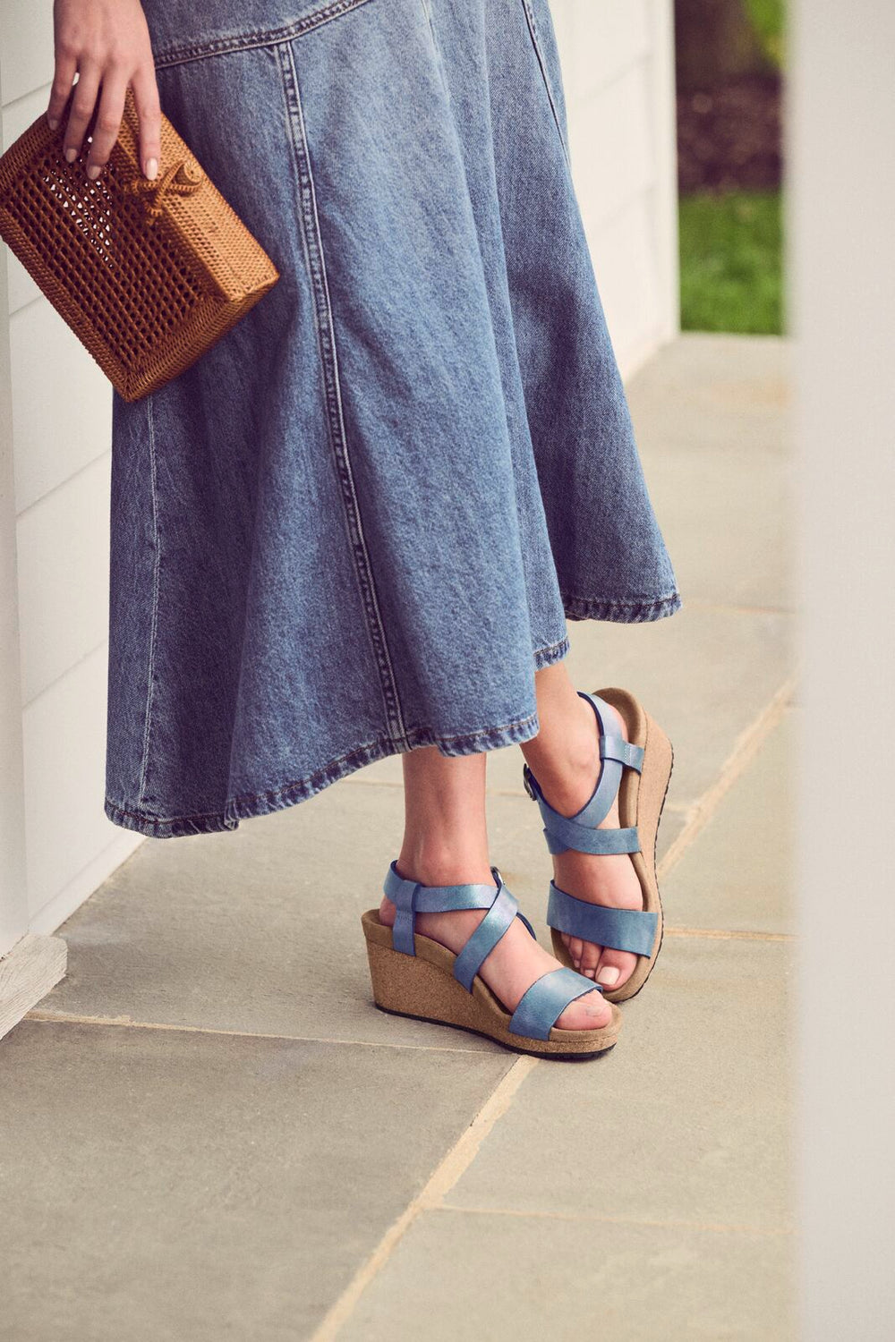 Sibyl Wedge Metallic Sandals