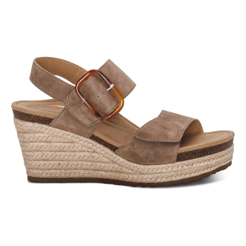 Aetrex Ashley Women's Arch Support Wedge in Taupe