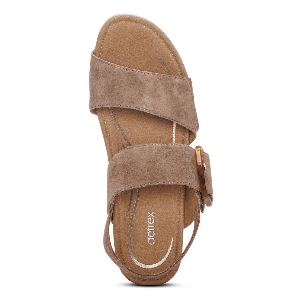 Aetrex Ashley Women's Arch Support Wedge in Taupe