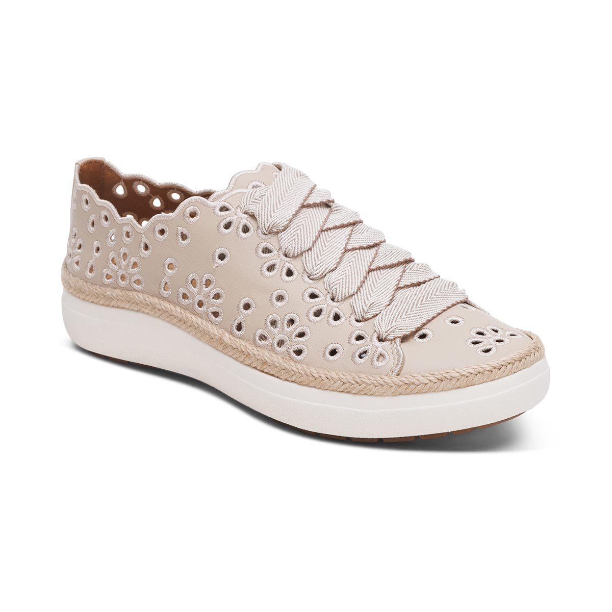 Aetrex Charlotte Women's Lightweight Lace Sneaker in Tan